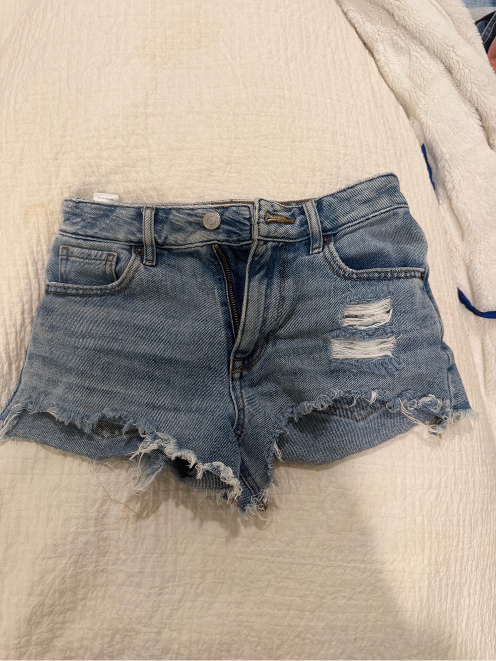 PacSun Light Blue Distressed Denim Cutoff Shorts
